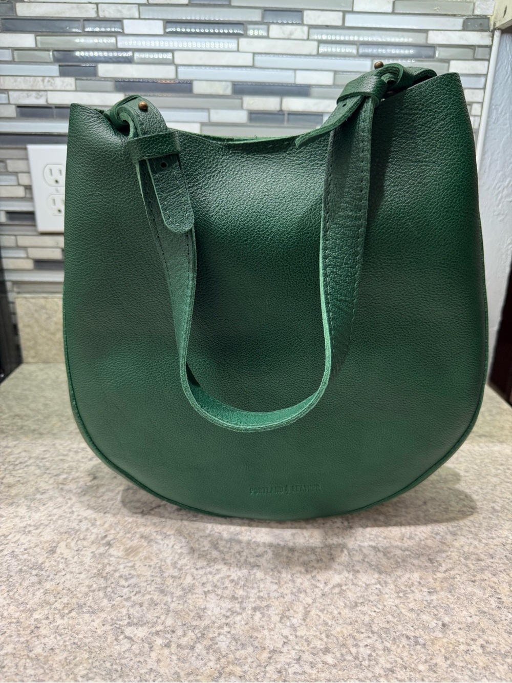 Portland Leather Bacalar Green Olivia Shoulder Bag